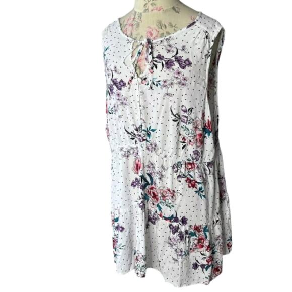 TORRID floral Polka Dot Tiered Peasant Baby Doll Tank Top Plus size 4 4X New!!! - Picture 7 of 14